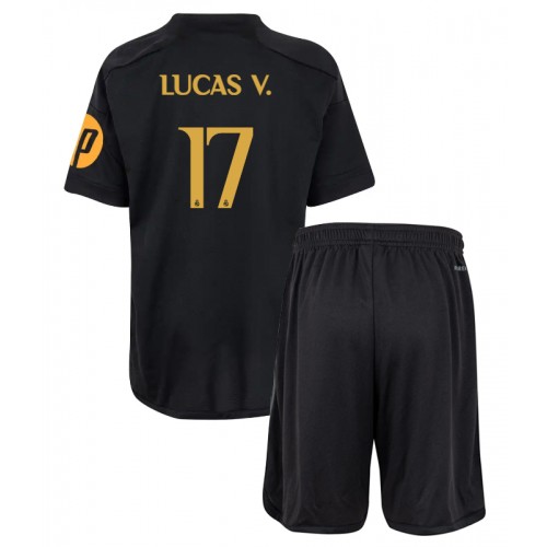 Dres Real Madrid Lucas Vazquez #17 Rezervni za djecu 2023-24 Kratak Rukav (+ kratke hlače)